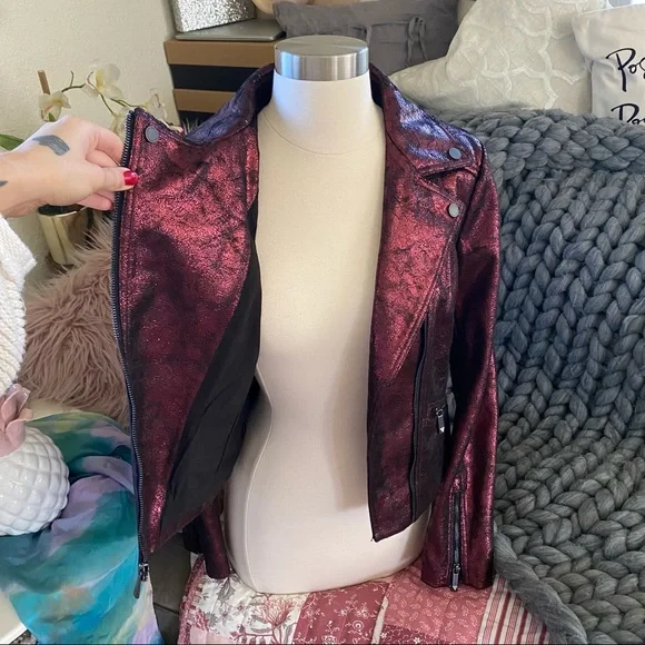BCBGMaxAzria Foil Moto Jacket